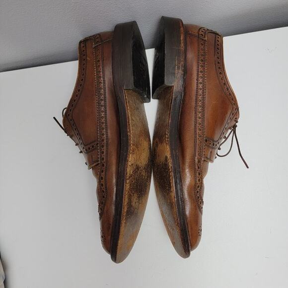 Men's Classic Brown Leather Sole Oxfords Size 11 - Picture 5 of 11